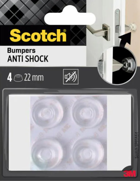 3M Runder Elastikpuffer Ø 22 mm – transparent, Elastomer, selbstklebend, rutschfest, 4 Stk.
