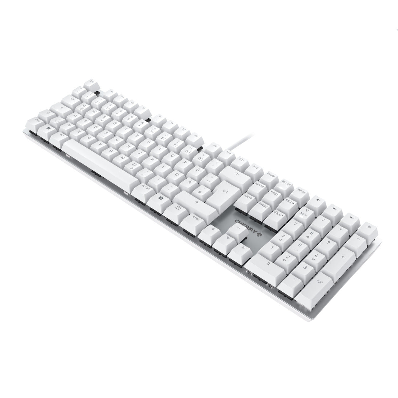 CHERRY KC 200 – Tastatur, DE-Layout (DE), mechanisch (Cherry MX Brown), Weiss/Silber