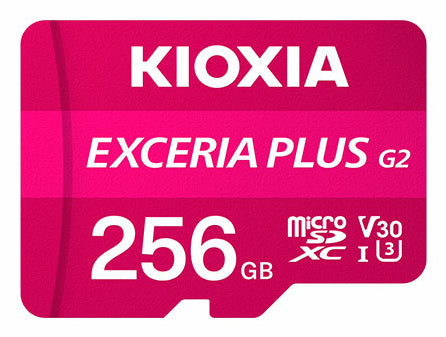 Kioxia Exceria Plus LMPL2M256GG2 microSDXC 256 GB – UHS-I, Klasse 10, U3, V30, 100/90 MB/s, inkl. SD-Adapter
