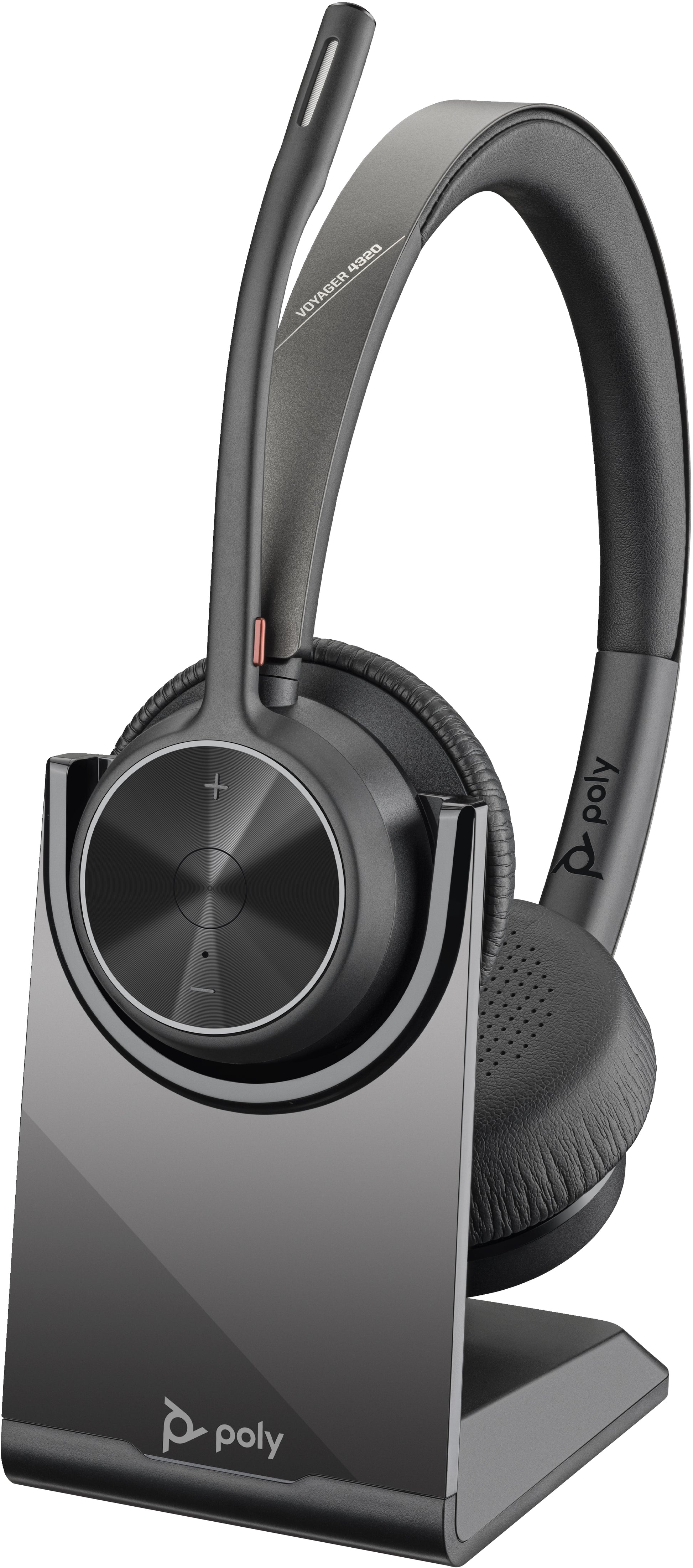 Poly Voyager 4320 UC – Duo Headset – Bluetooth, USB‑A – Boom-Mikrofon, Ladestation – Schwarz – bis 24 h