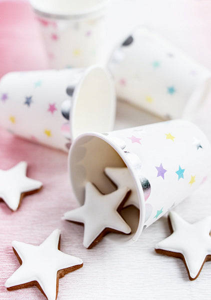 PartyDeco Becher, Papier/Karton – 1,8 dl, mehrfarbig – 6 Stk.