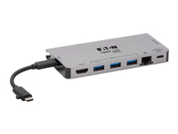 Tripp Lite U442-DOCK5D-GY Dockingstation – USB-C, 1× HDMI, 3× USB-A, 1× USB-C, 100 W PD, GbE, SD/microSD