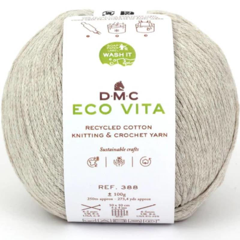 DMC Eco Vita Garn Hellbeige – 100 g, 250 m, Nadel 4 mm, 100% Baumwolle