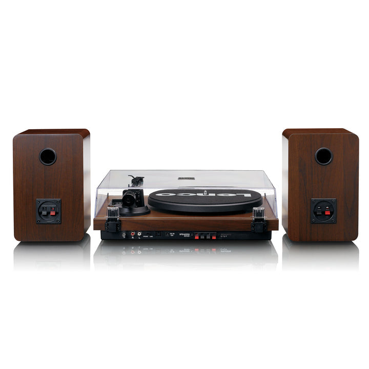 Lenco LS-600WA – Plattenspieler (Riemenantrieb, manuell), Bluetooth, Phono-Vorverstärker, 33⅓/45 U/min – Holz/Schwarz