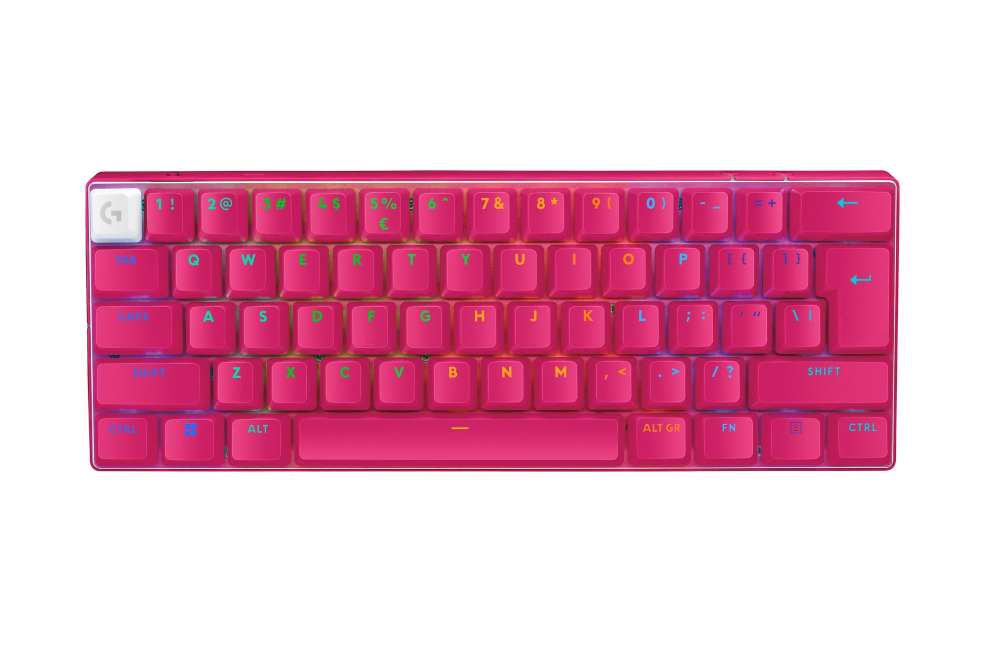 Logitech G PRO X 60 – Gaming-Tastatur 60% – Mechanisch – Bluetooth & 2,4 GHz – QWERTY (US-INT) – Magenta