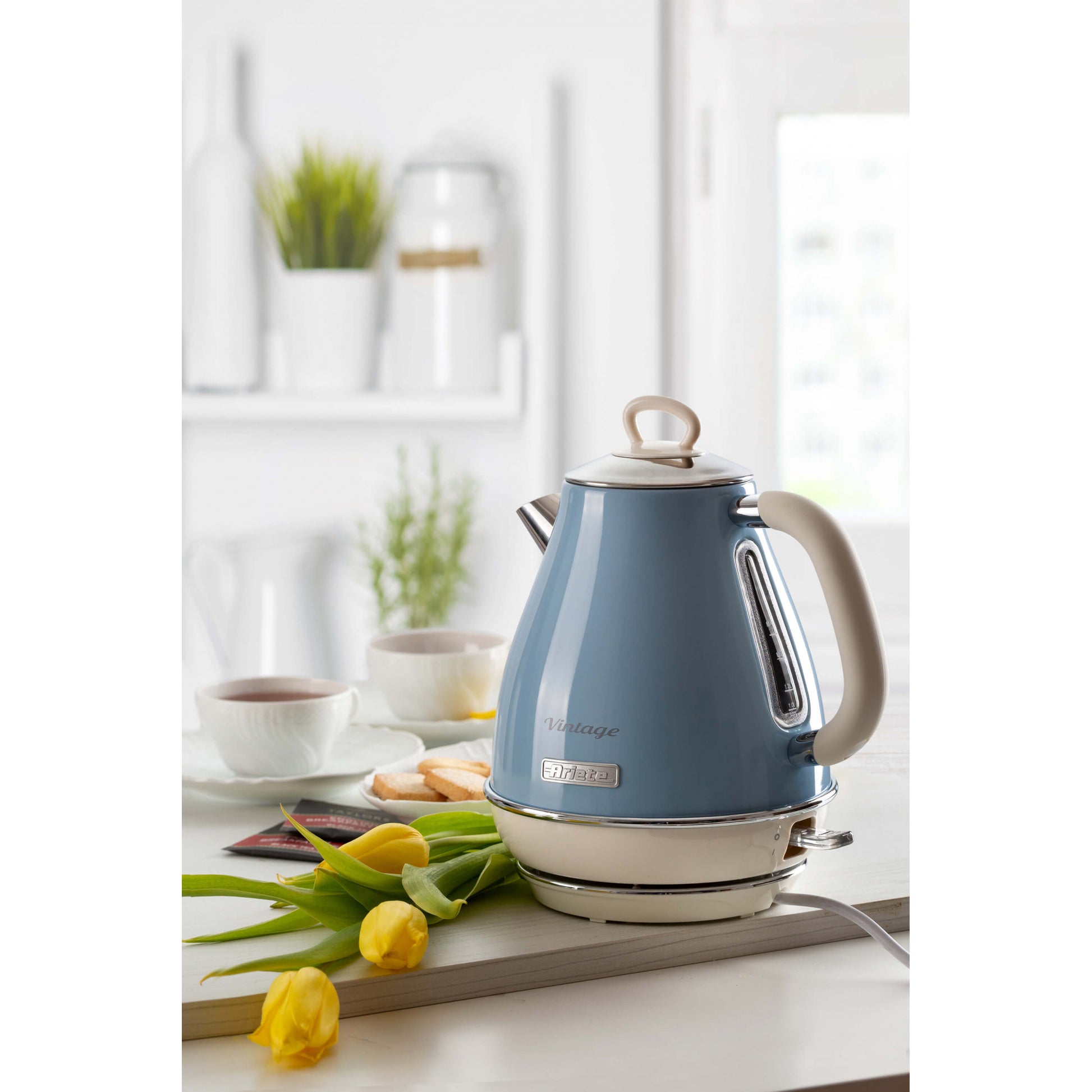 Ariete Wasserkocher – 1,7 l, Edelstahl, Blau, 2869/05