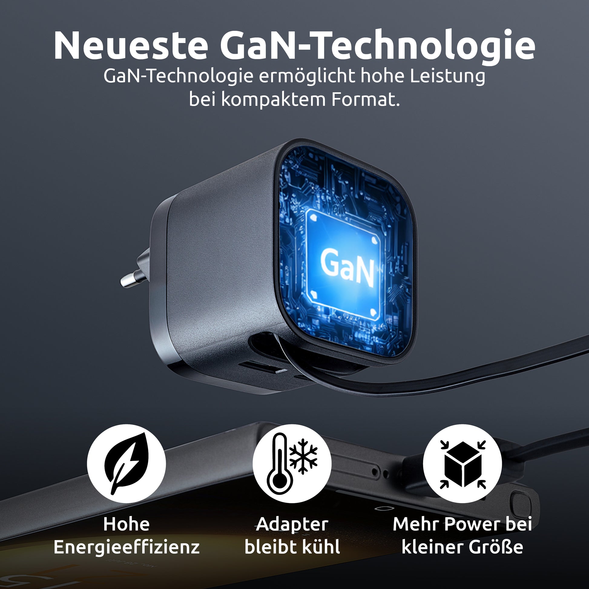 Intenso 7806520 USB-Ladegerät 65 W – GaN, PD 3.0/PPS/QC 4.0 – EU-Stecker (Typ C) – Schwarz