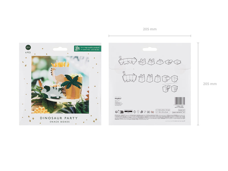 PartyDeco Fingerfood-Schale, Papier/Karton – 205 × 205 mm, mehrfarbig – 6 Stk.