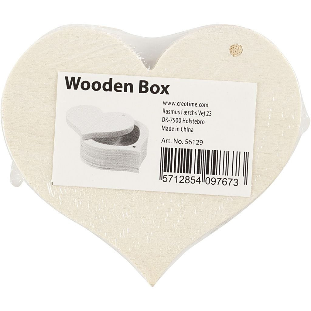 Creativ Company Aufbewahrungsbox Herz – Holz – Braun – 90 × 40 × 26 mm