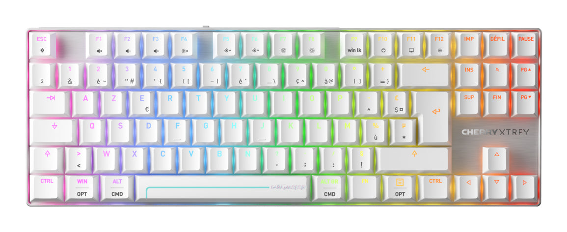 CHERRY Tastatur, kabelgebunden (USB-C) & kabellos (Bluetooth/2,4 GHz), FR-Layout (FR) – für Windows & iOS