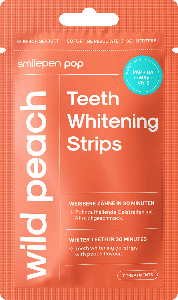 Smilepen Zahnaufhellungsstreifen – Wilder Pfirsich – 30–45 min