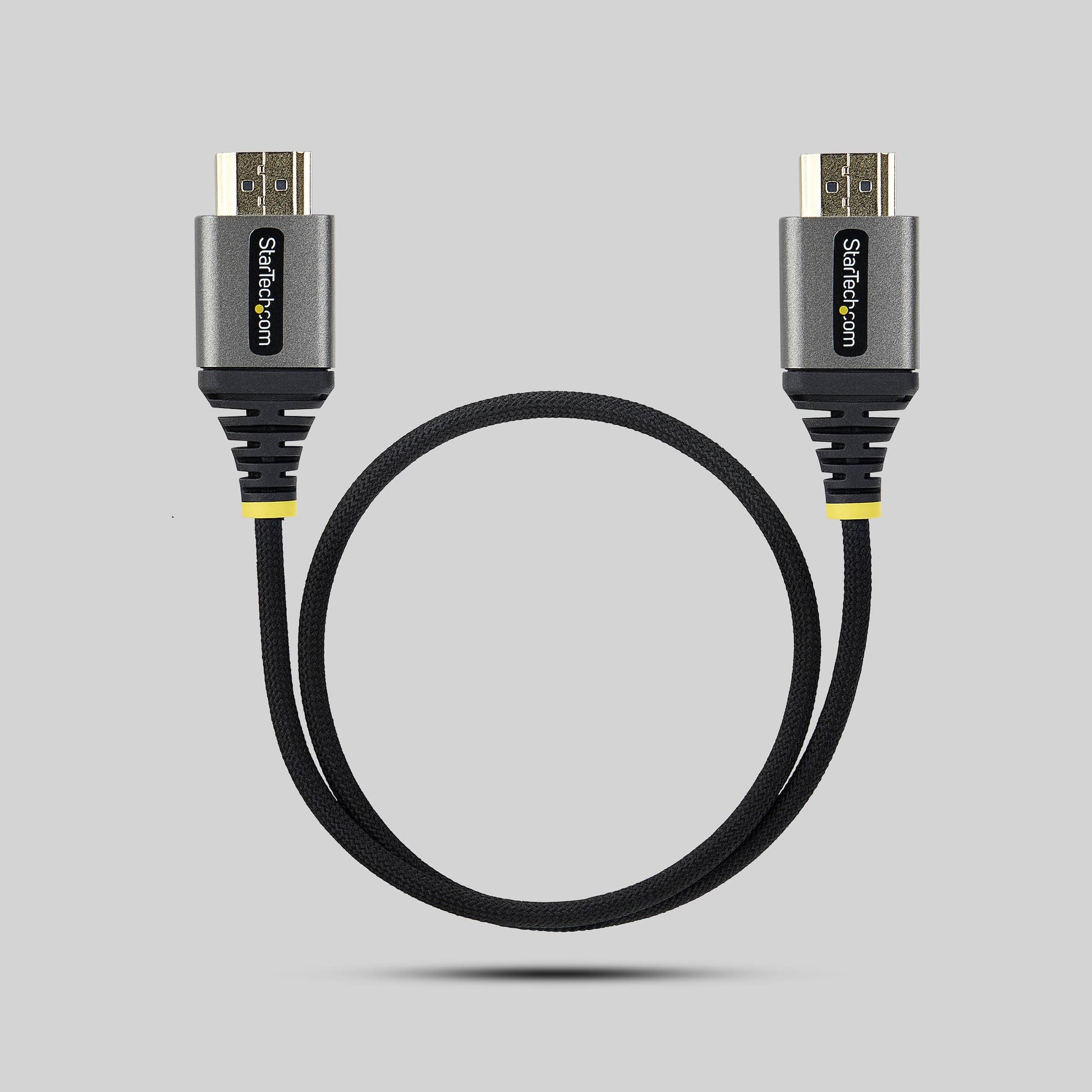 StarTech.com HDMI Kabel HDMI 2.0 4K 60 Hz – 0,5 m – HDR, ARC – Schwarz/Silber