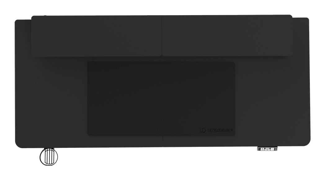 Ultradesk Highlander XXL Gaming-Tisch – 160 × 70 cm, elektrisch höhenverstellbar, schwarz, Stahl