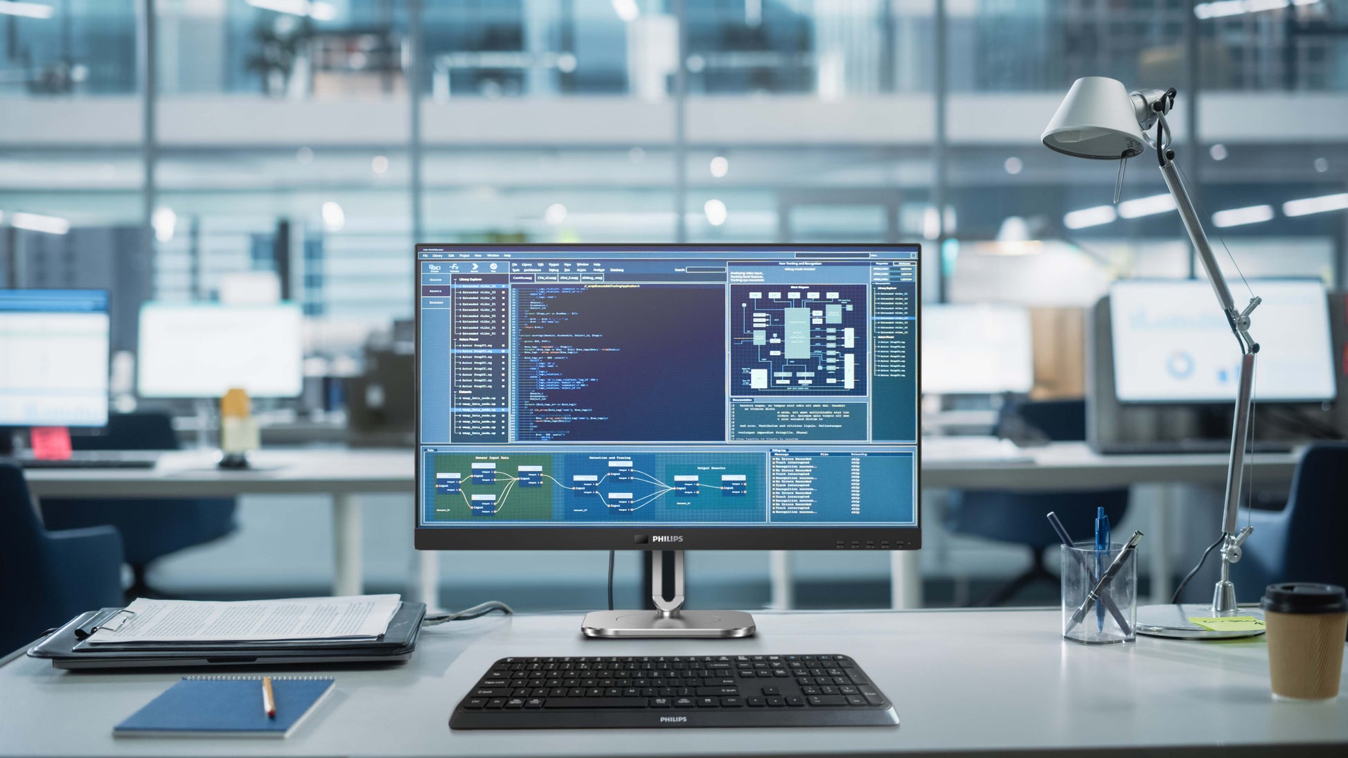 Philips 27B2N4500/00 – Monitor, 27", 120 Hz, 350 cd/m², Adaptive Sync, Integrierte Lautsprecher, USB-Hub, Grau