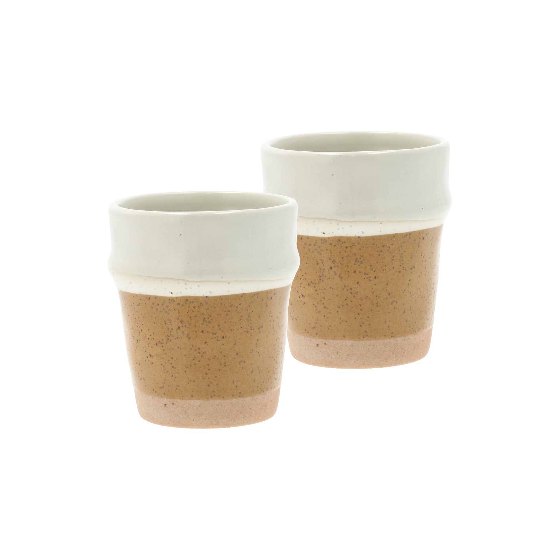 Villa Collection Espressotasse Evig – 2er Set, 100 ml, Ø 6,0 cm, Porzellan, Bernstein/Creme, spülmaschinenfest