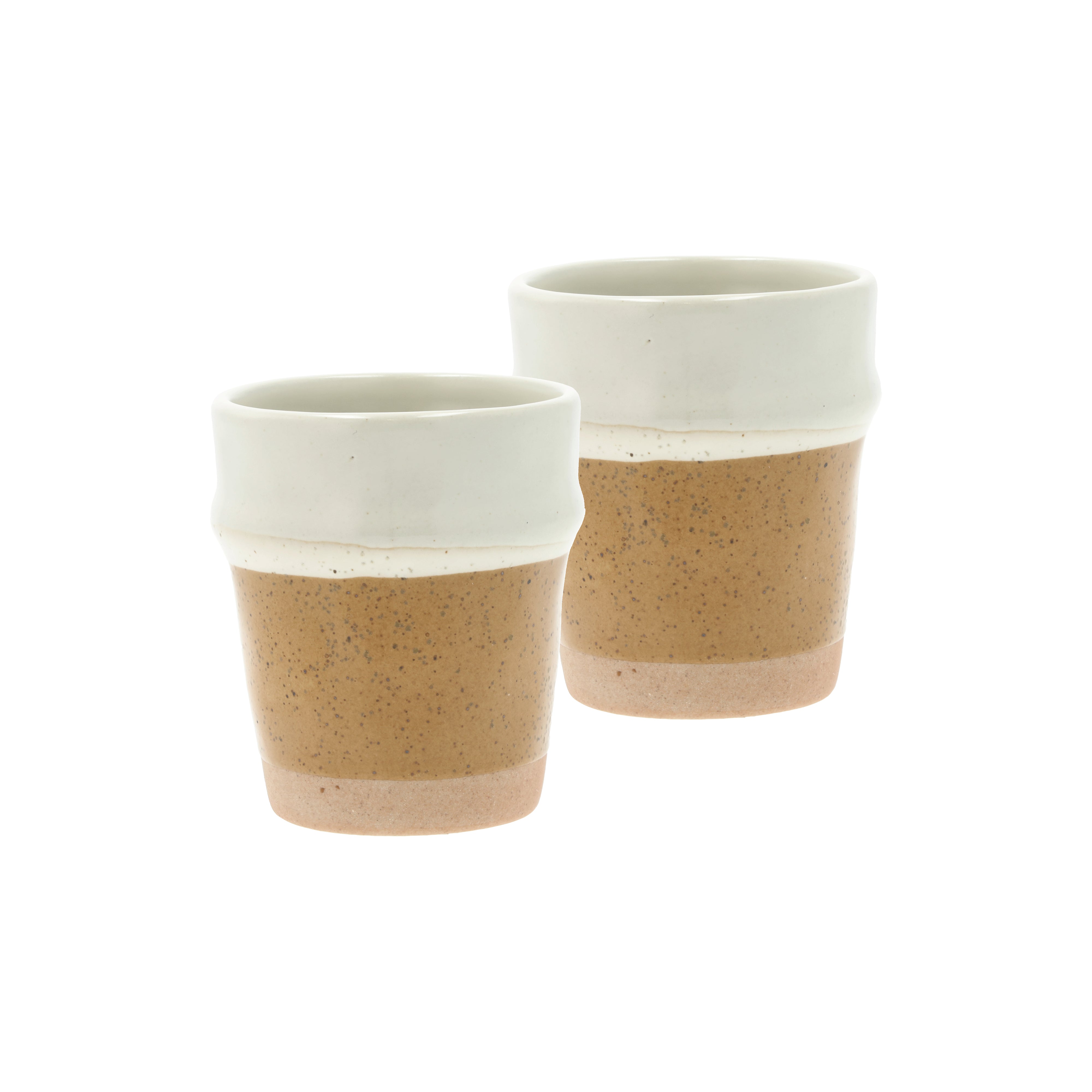 Villa Collection Espressotasse Evig – 2er Set, 100 ml, Ø 6,0 cm, Porzellan, Bernstein/Creme, spülmaschinenfest