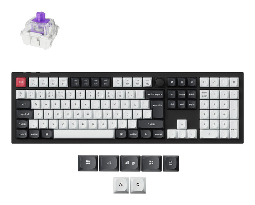Keychron Q6 HE – Tastatur – Mechanisch – Bluetooth & 2,4 GHz (USB-A Empfänger) – RGB – QWERTZ (CH) – Schwarz