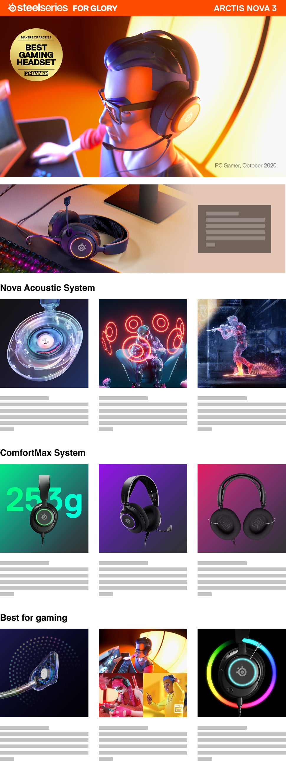SteelSeries Arctis Nova 3 – Gaming-Headset – USB-C/3,5 mm, Surround-Sound – Schwarz – für PS5/XSX/Switch