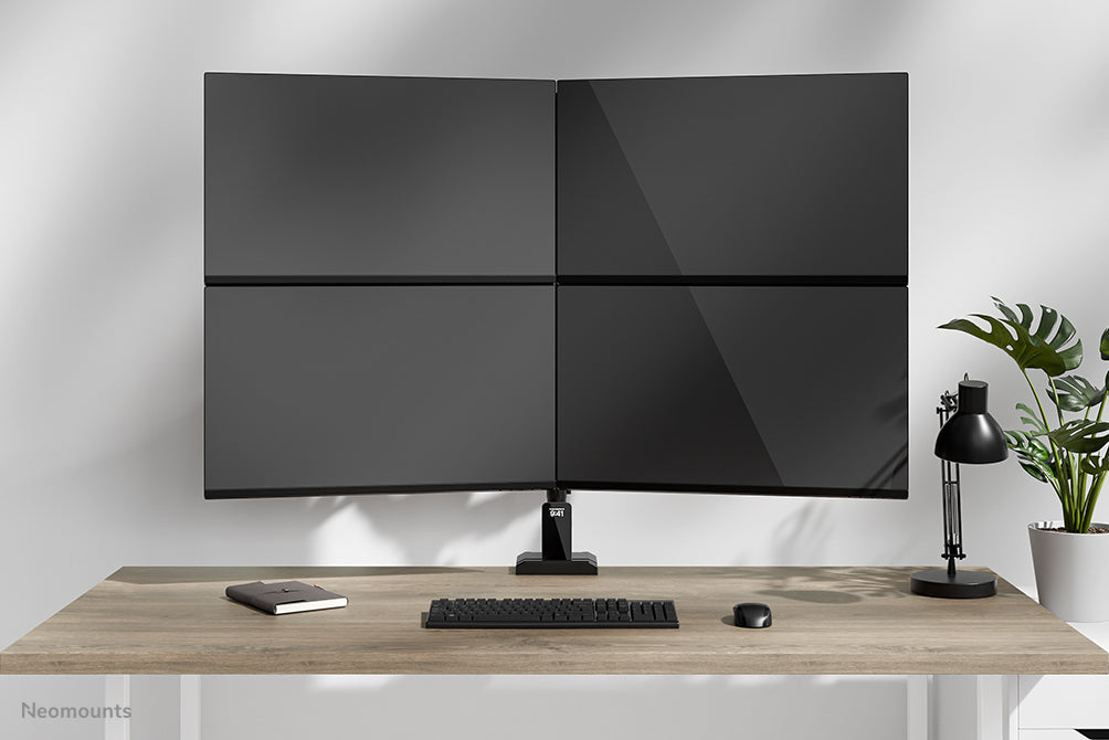 Neomounts NERO – Monitorarm Tischhalterung – Klemme/Durchführung – 4 Monitore – 10–32" – bis 8 kg/Monitor