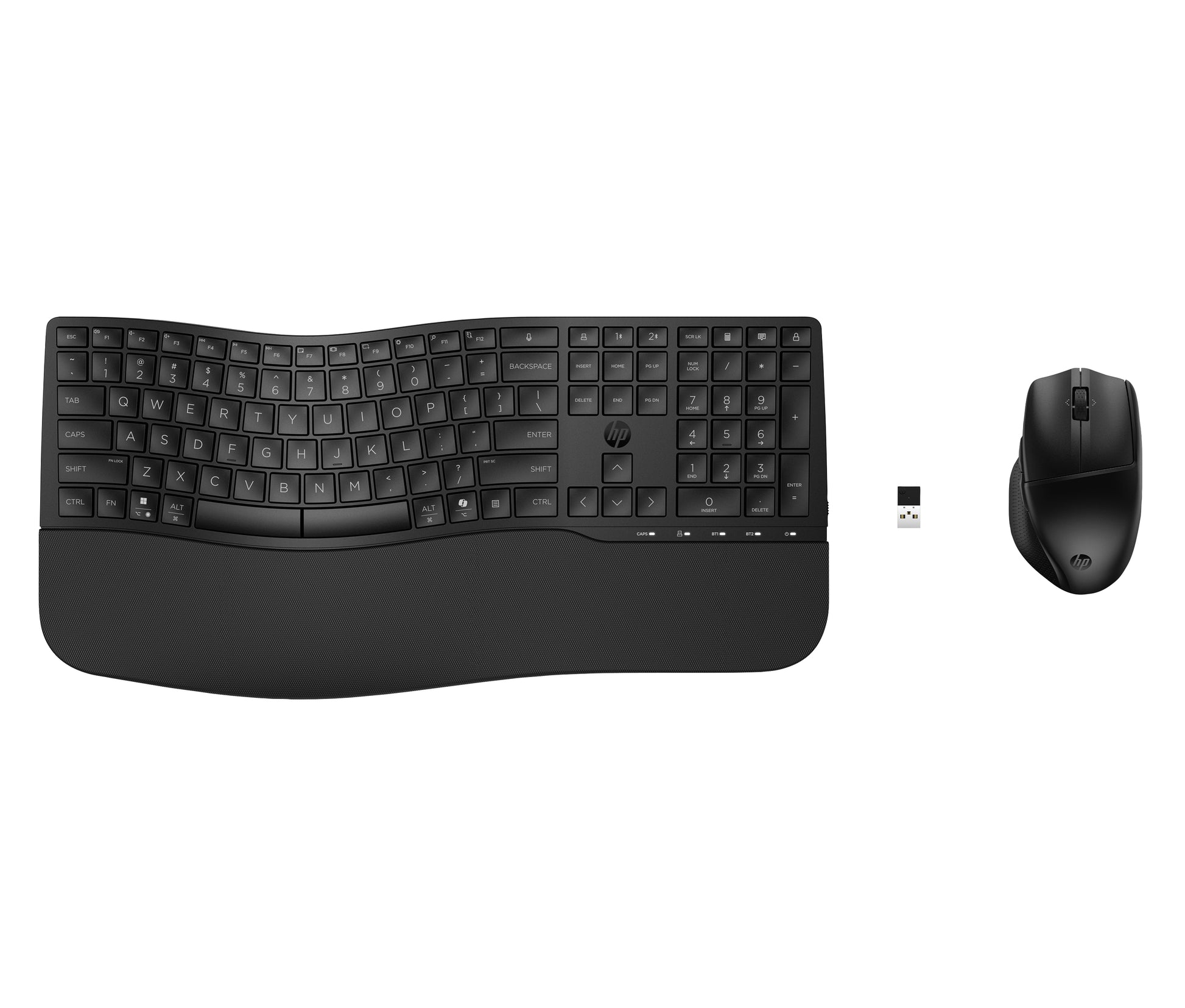 HP 685 Comfort Dual-Mode – Tastatur- und Maus-Set – Bluetooth & 2,4 GHz (Nano-Empfänger) – mit Handgelenkauflage