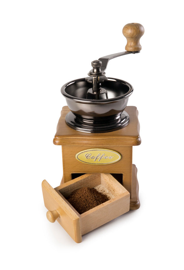 Ibili Hand-Kaffeemühle 750720 – manuelles Mahlwerk, Stahl/Nussbaumholz – hellbraun