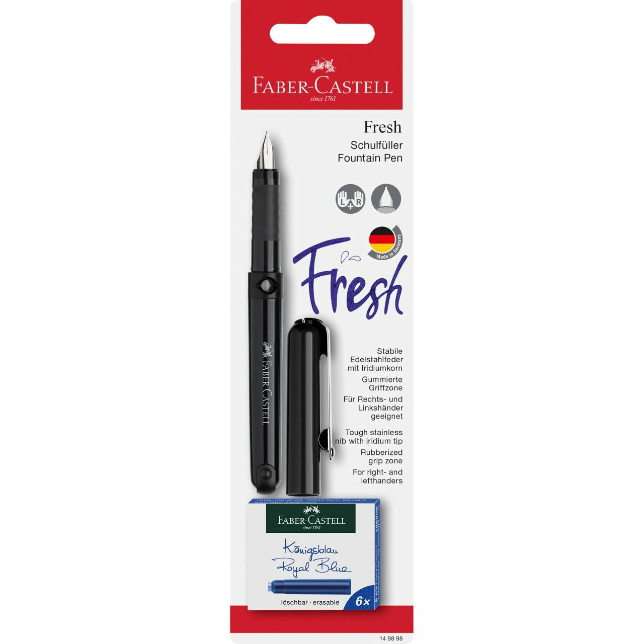 Faber-Castell 149898 – Füllfederhalter – A – farbig sortiert – Edelstahl