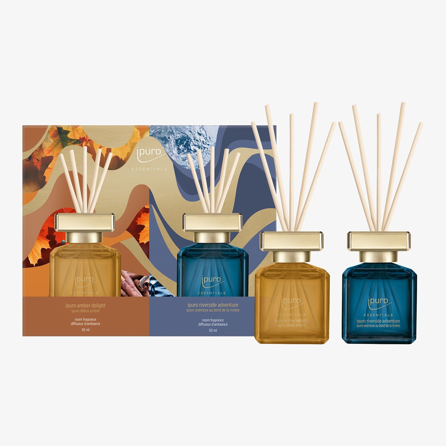 Ipuro Amber & Riverside – Geschenkset, 2 × 50 ml