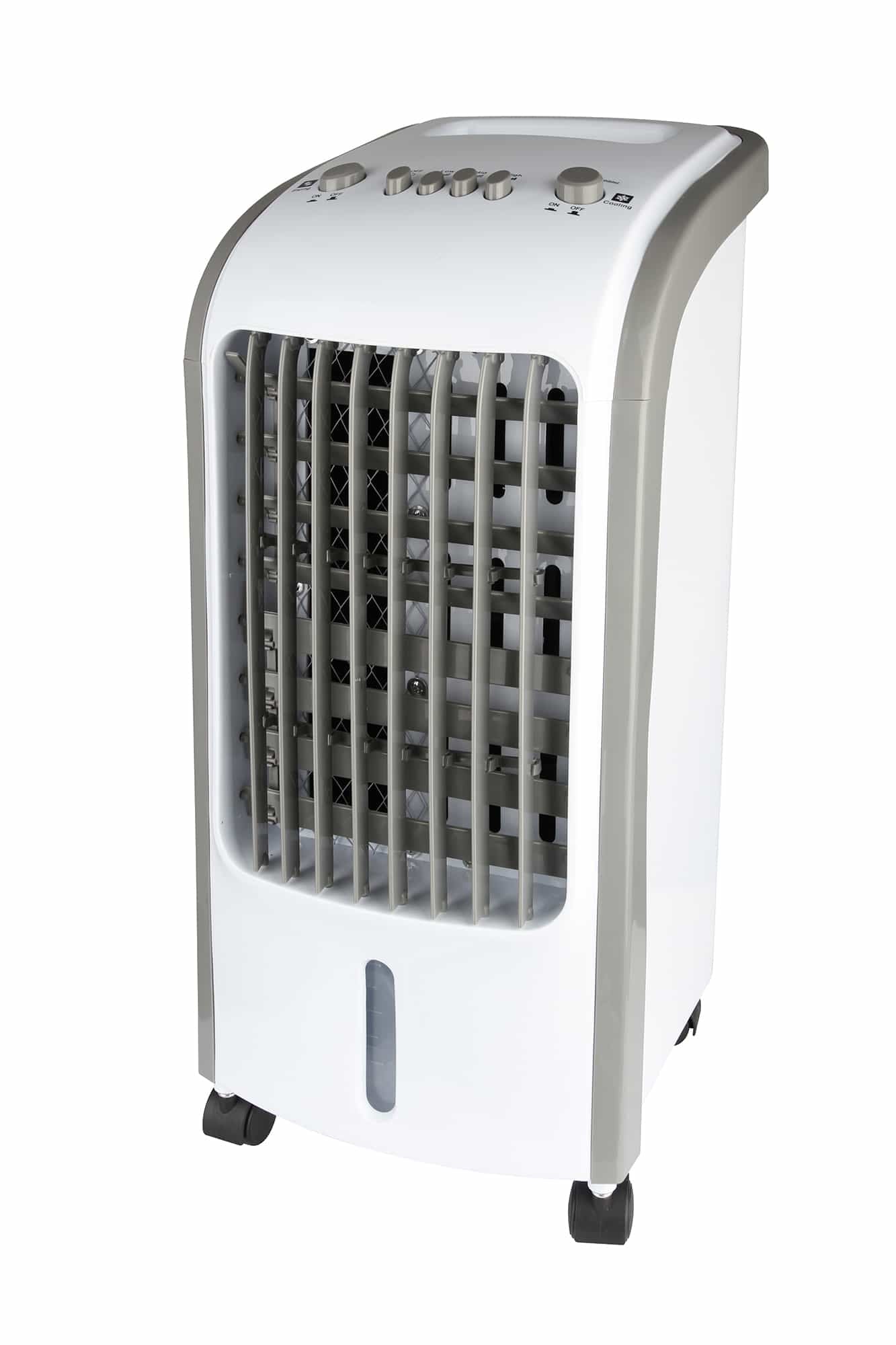 Ohmex Turmventilator – 65 W, 3 Stufen, oszillierend, 60 dB(A), Grau, Weiss