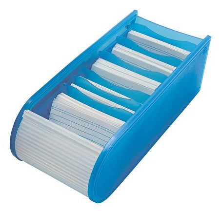 Wedo Karteikasten A8 quer, blau transparent, Kunststoff – 100 Stück