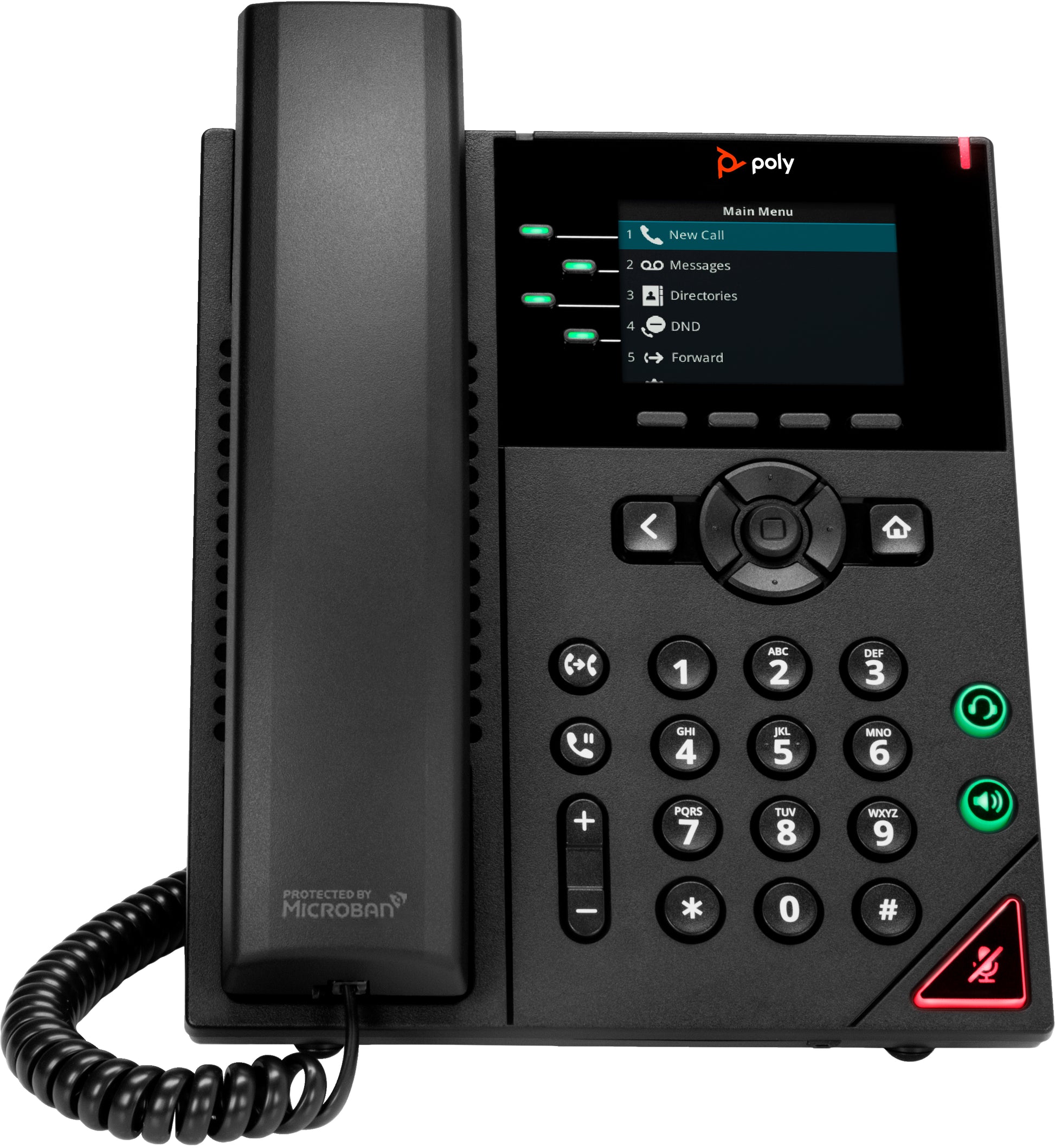 Poly VVX 250 – IP-Telefon, 16 SIP-Konten, 2,8", PoE, Schwarz