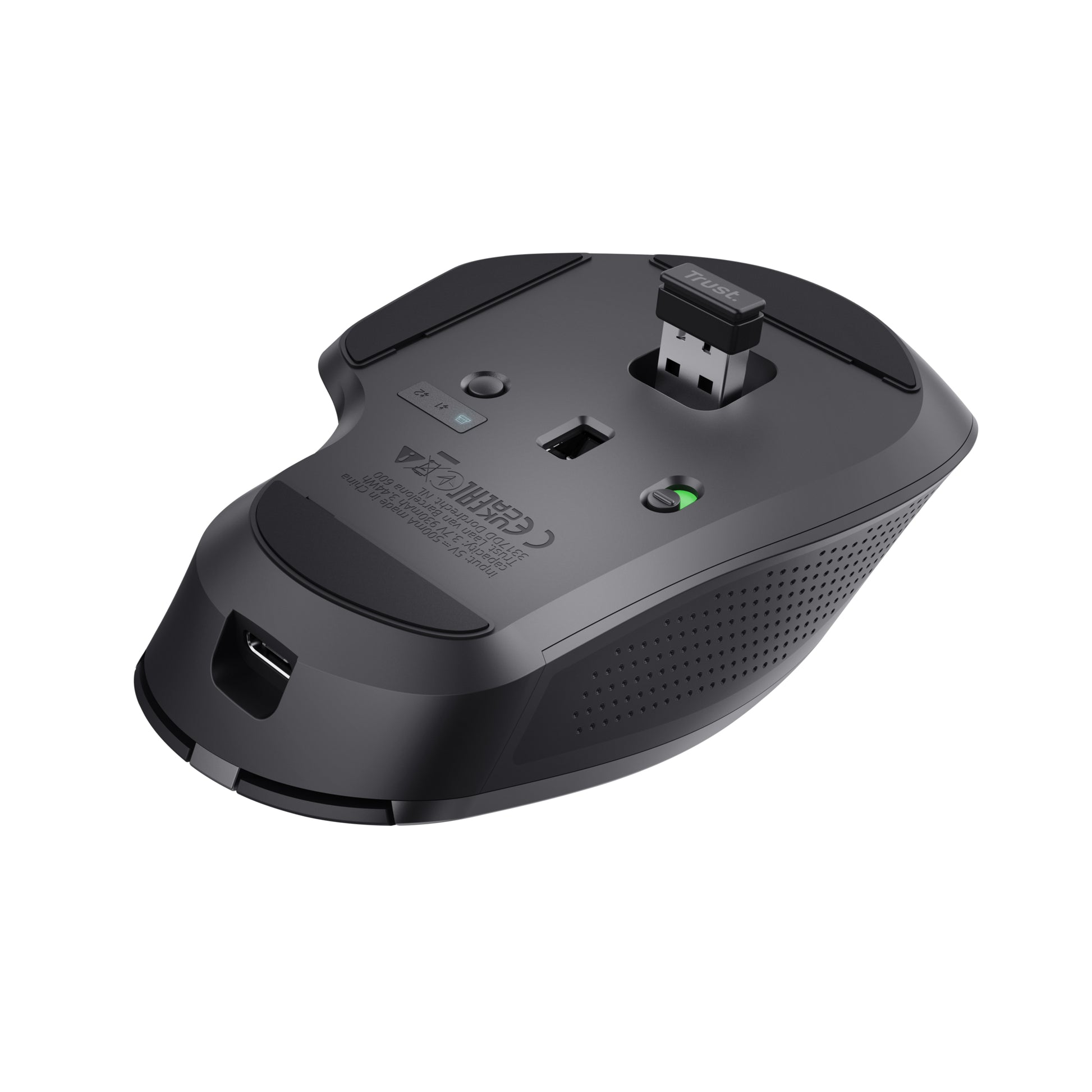 Trust Ozaa+ Multiconnect – Maus – Kabellos (Bluetooth/2,4 GHz), 3200 DPI, Rechts, Schwarz