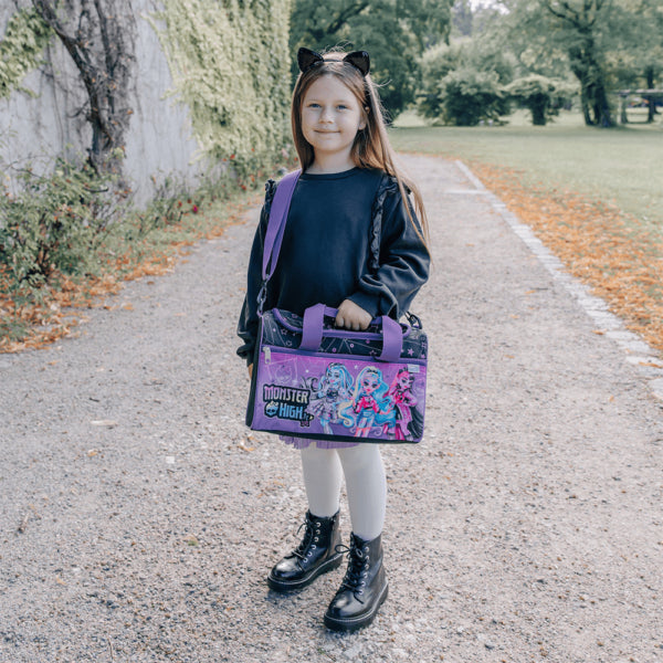 Scooli Sporttasche Monster – 8 l, Polyester, Violett, 33 × 22 × 16 cm