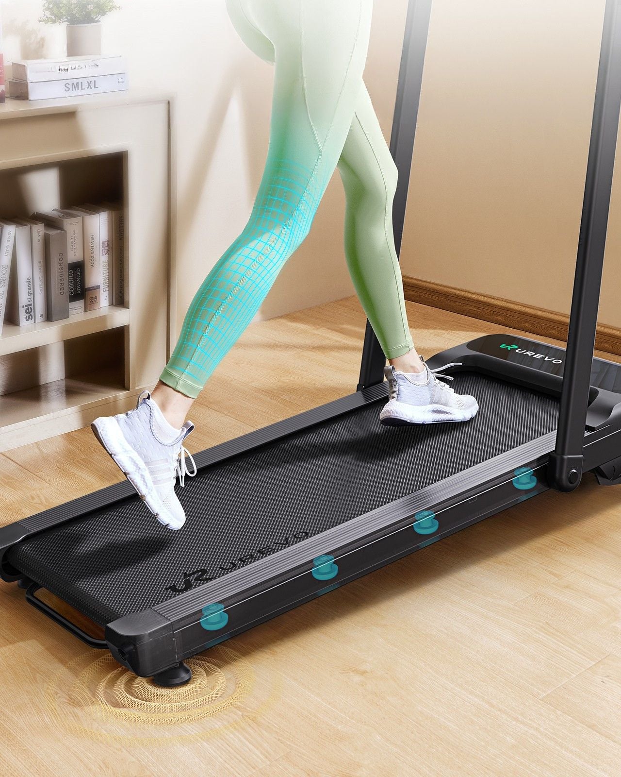 Urevo Strol – Laufband 2S Pro, 120 kg, Laufbereich 42 × 108 cm – Schwarz