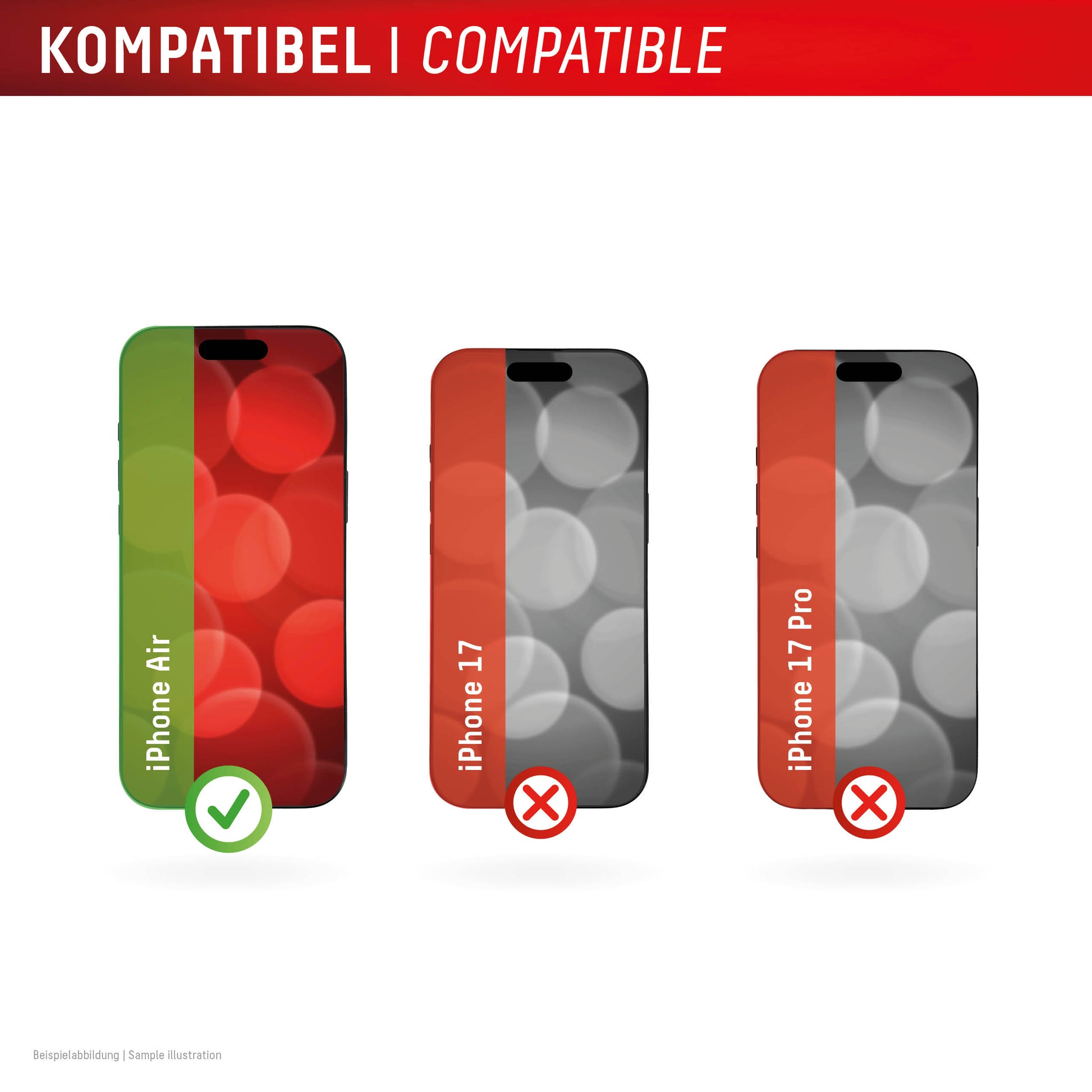 E.V.I. Displayschutz (Panzerglas), 9H – für iPhone Air – mit Applikator