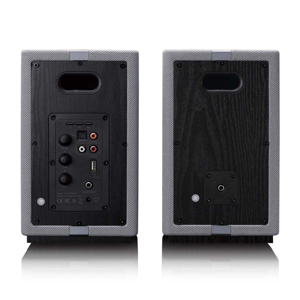 Lenco SPB-241WDGY – Aktivlautsprecher (Paar) – 2-Wege, 2 × 40 W, Bluetooth 5.3