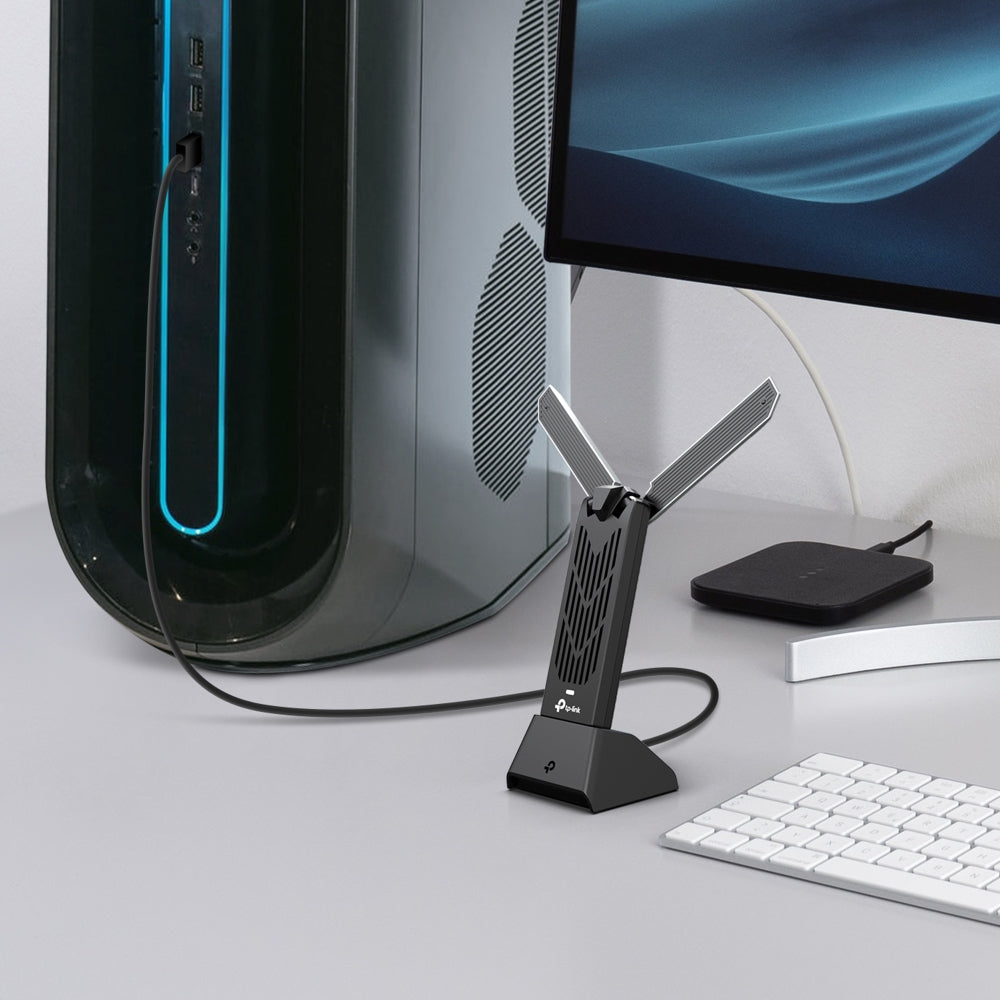 TP-Link Archer TBE400UH (BE6500) USB-WLAN-Adapter – Wi-Fi 7 (802.11be), Tri-Band 6/5/2,4 GHz