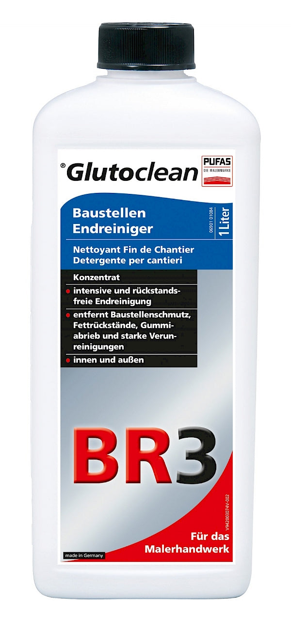 Glutoclean BR3 Allzweckreiniger für Glas, Metall, Kunststoff, Stein, Steingut – Konzentrat, Flasche – 1 l