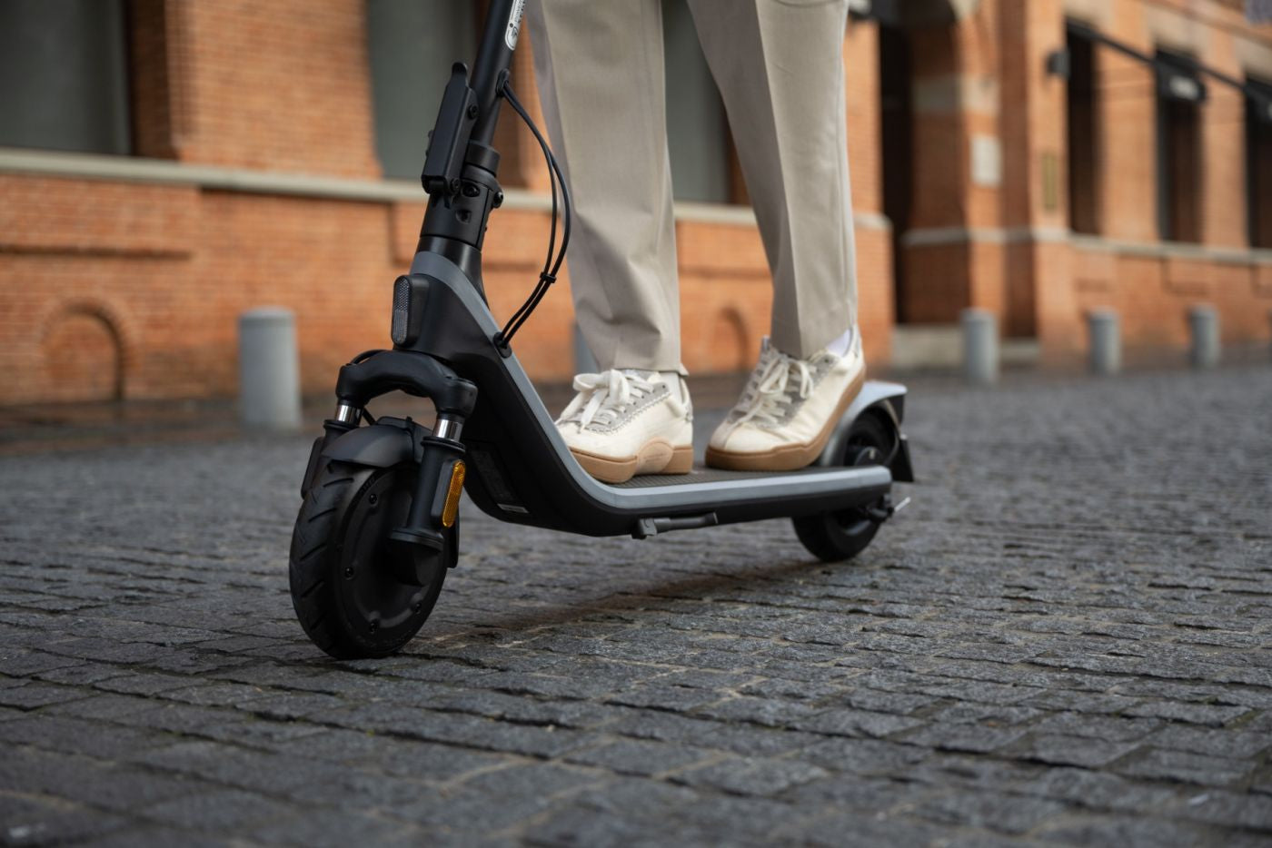 Ninebot by Segway E2 D II – E-Scooter, 25 km Reichweite, 20 km/h, 250 W, 220 Wh Akku, Faltbar, 16,2 kg, Grau