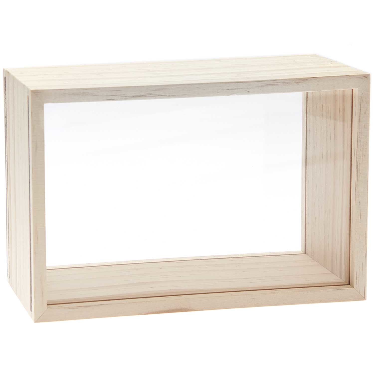 Rico Design Objektkasten – 2er-Set – 200 × 80 × 130 mm – Kiefer/Acryl, transparent