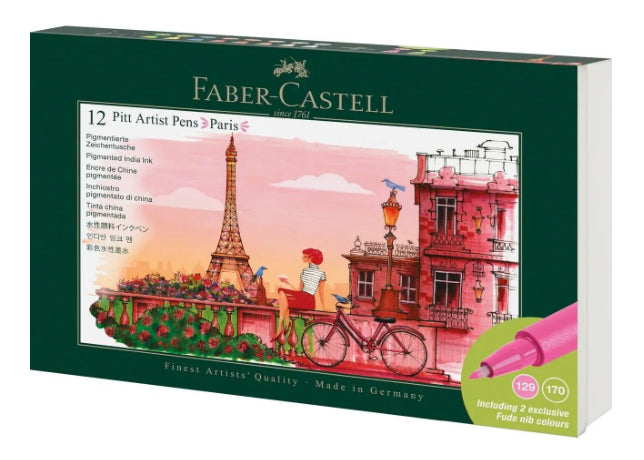 Faber-Castell PITT Artist Fineliner – 12er-Set – 0,4 mm – 12 Farben, sortiert – wasserfest