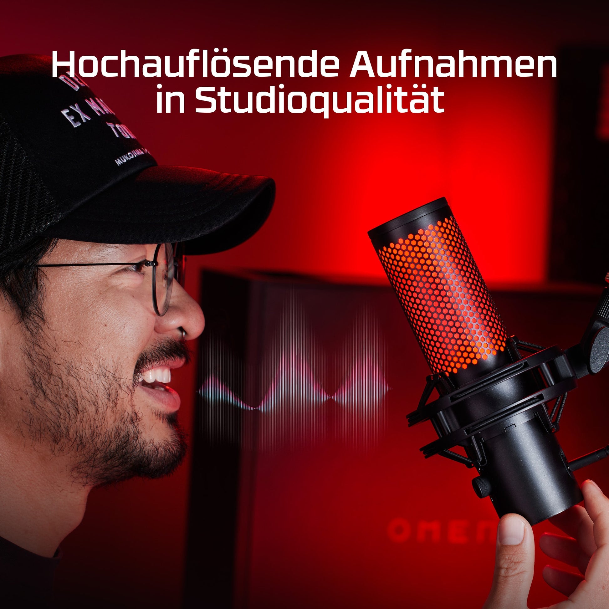 HyperX QuadCast 2 Tischmikrofon – USB-A/3,5 mm Klinke, Niere, 24 Bit/96 kHz – Schwarz