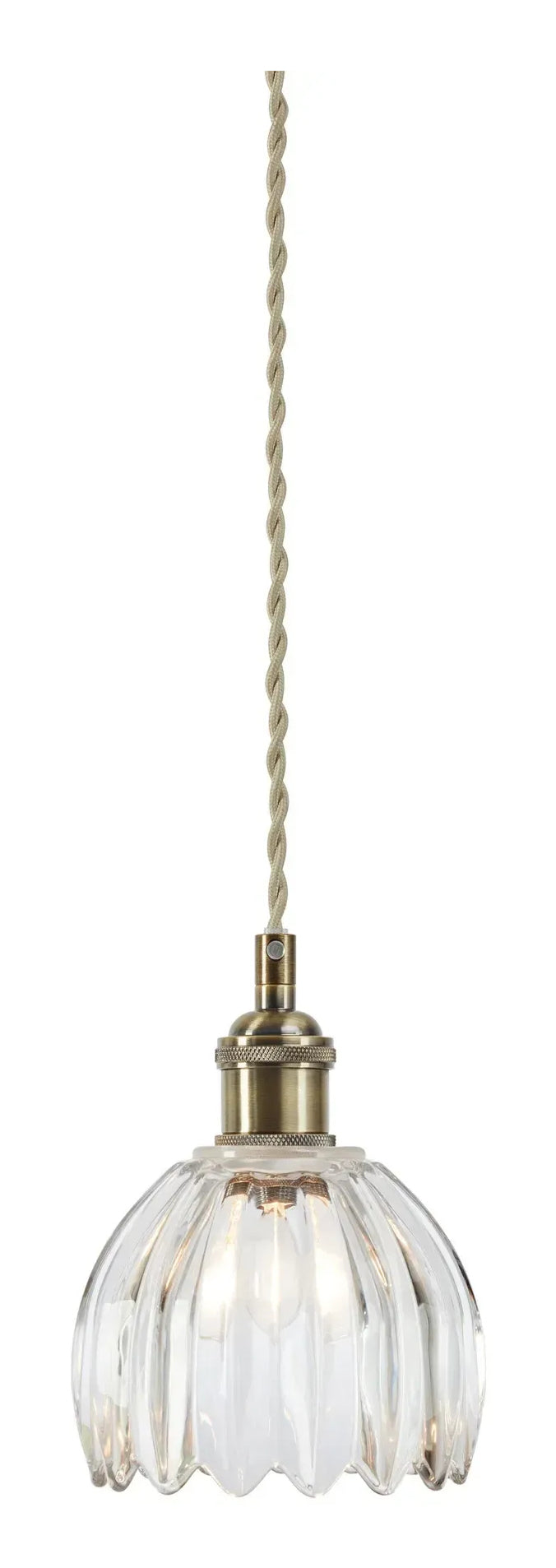Markslöjd Pendelleuchte GOTA – Ø 13 × 17 cm, 40 W, transparent/bronze, Ein/Aus-Schalter, 350 cm Kabel