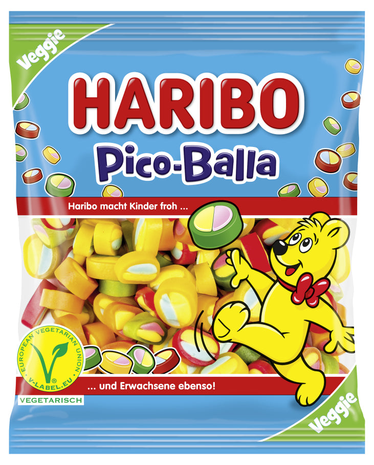 Haribo Pico Balla Veggie Gummibonbons – Zitrone, Erdbeere – 160 g