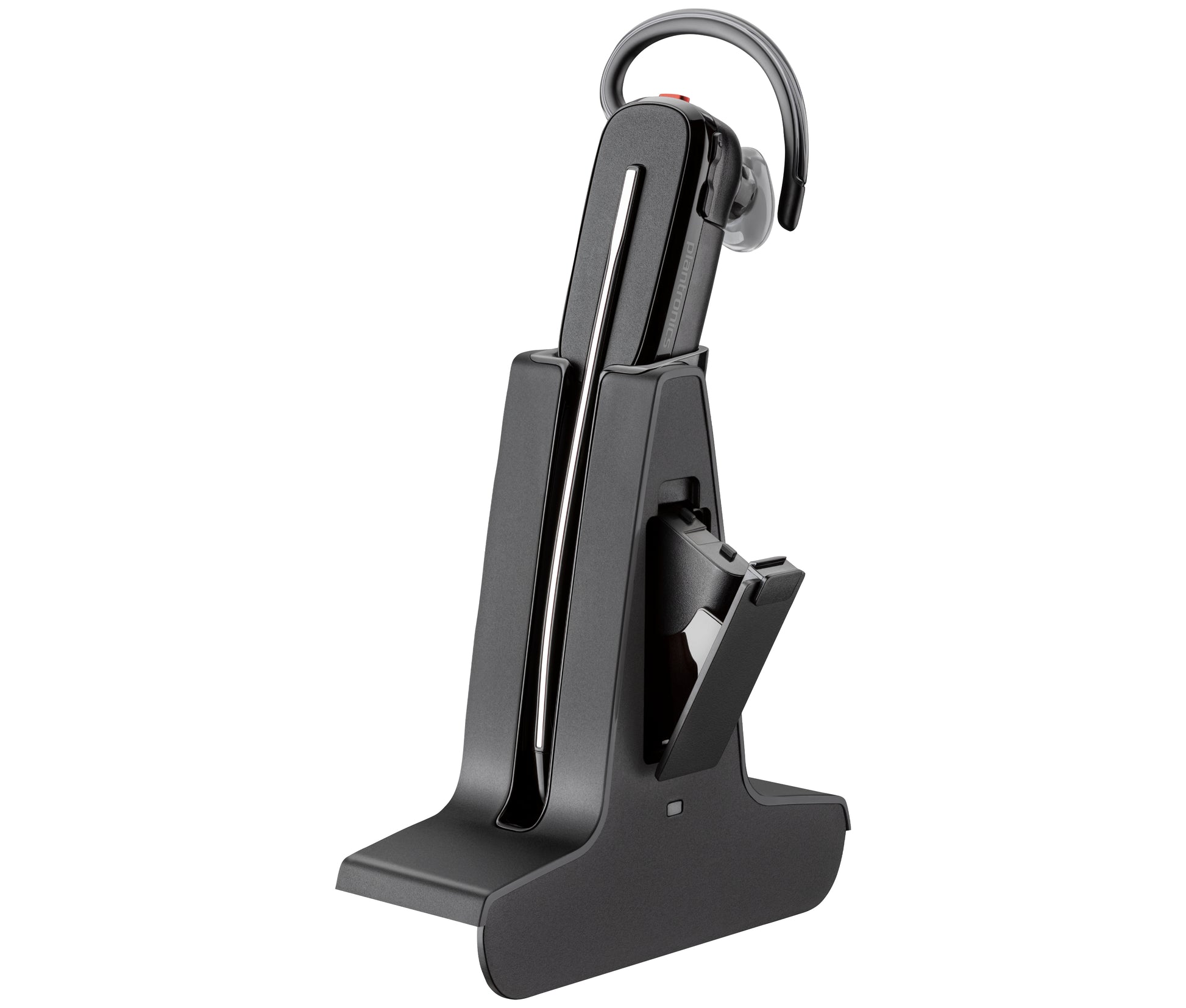 Poly Savi 8245-M Office-Headset – Ohrbügel, Mono, DECT, MS Teams zertifiziert, mit Basisstation, Schwarz