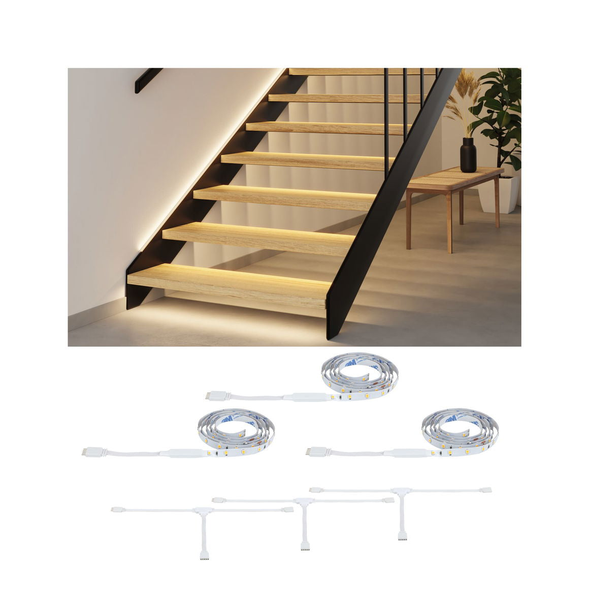 Paulmann LED-Strip Erweiterung 1 m – Warmweiss, 64 lm, 1,8 W – IP20 – 3 Stk.