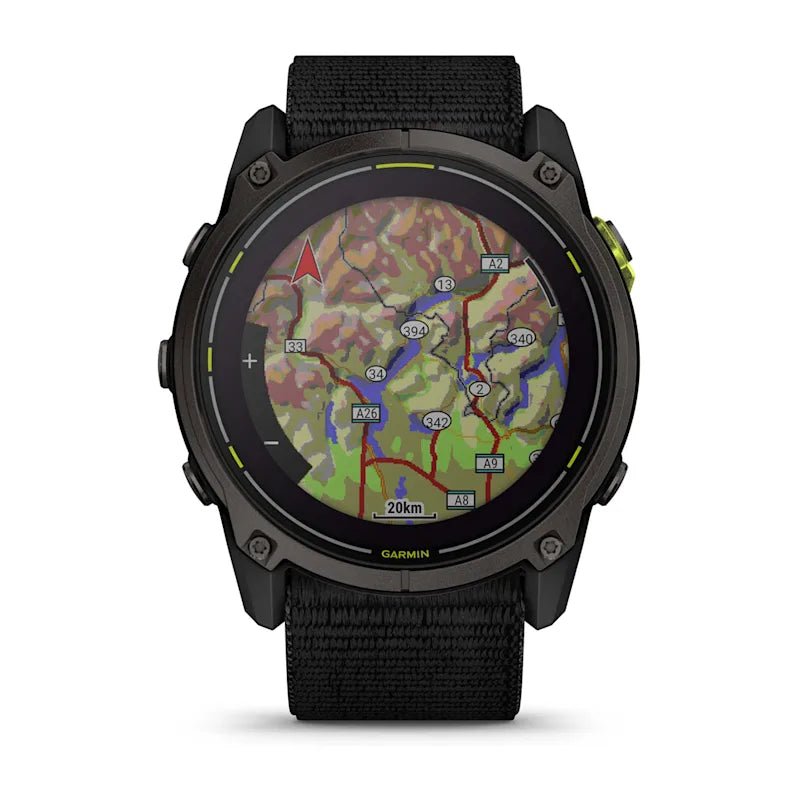 Garmin Enduro 3 Solar – GPS-Smartwatch – 51 mm, 1,4", WLAN, Titangehäuse, Carbon Grau, Schwarz, Ultra Fit Nylon