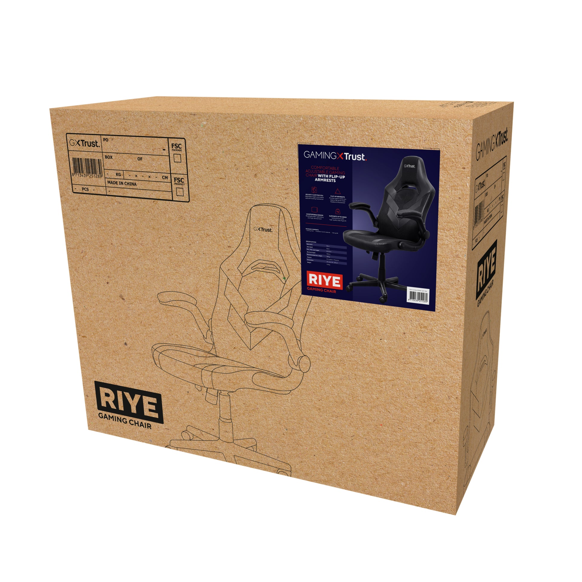 Trust Konferenzstuhl GXT703B Riye – 54×52×78 cm, schwarz