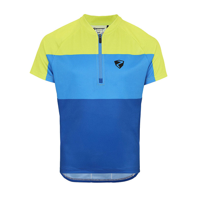 Ziener Velotrikot, kurzarm, Reissverschluss – Gr. 164 – Limette/Blau – Polyester