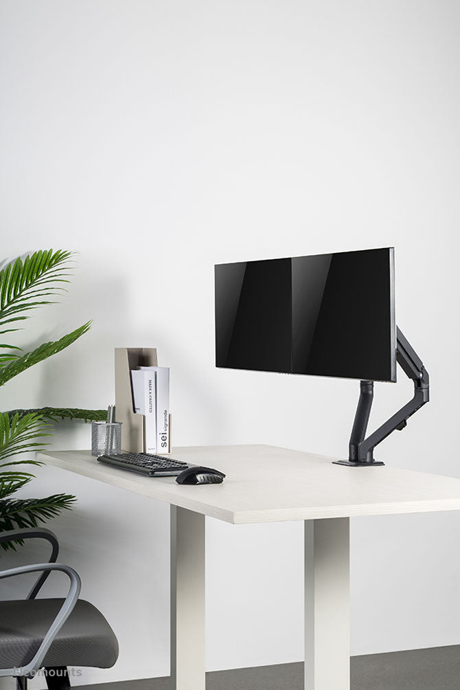 Neomounts Monitorarm, Tischklemme/Tischdurchführung, bis 27", VESA 100 × 100 mm, 7 kg, Neigen/Schwenken