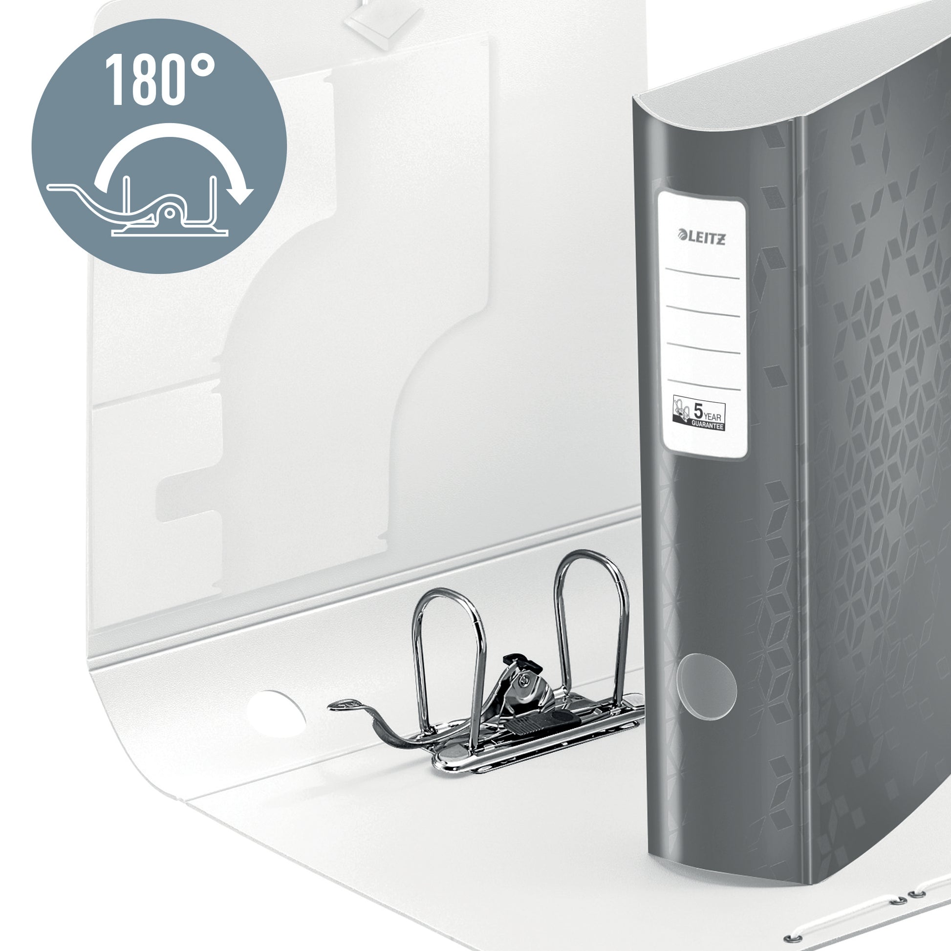 Leitz Active WOW Ordner – für A4 – Rückenbreite 8,2 cm – Weiss